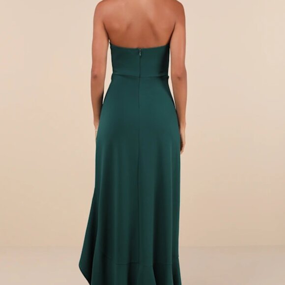 Lulus Majestic Perfection Emerald Green Ruffled Halter Maxi Dress - Size XL - Picture 2 of 6